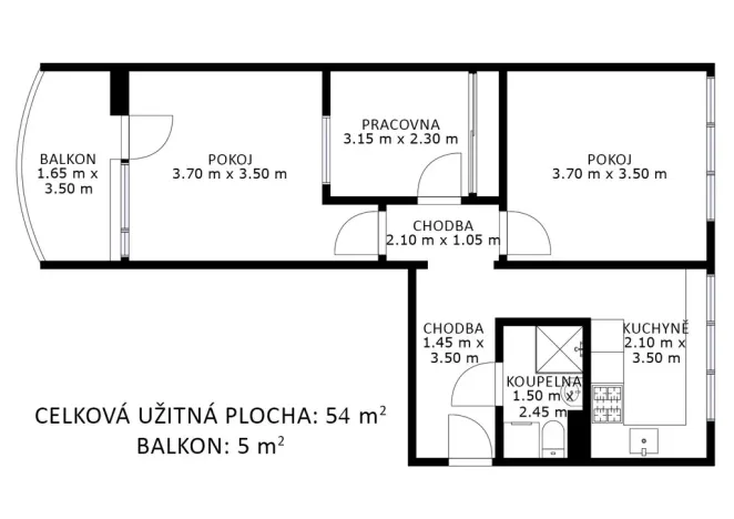 Prodej bytu 2+1, Brno - Lesná, Šrámkova, 54 m2
