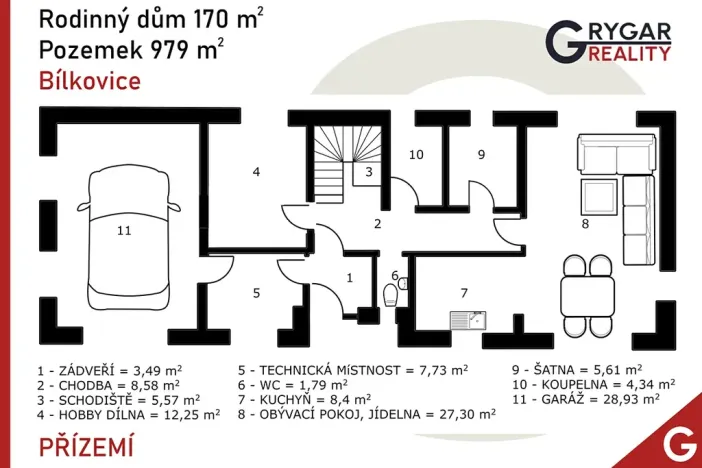 Prodej rodinného domu, Bílkovice, 170 m2