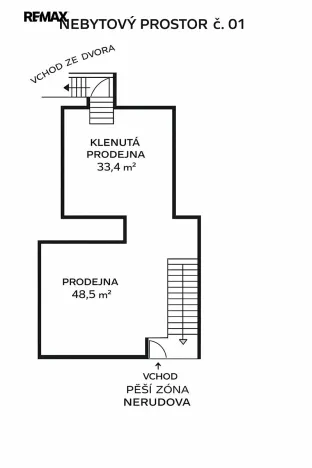 Pronájem obchodního prostoru, Písek, Nerudova, 82 m2