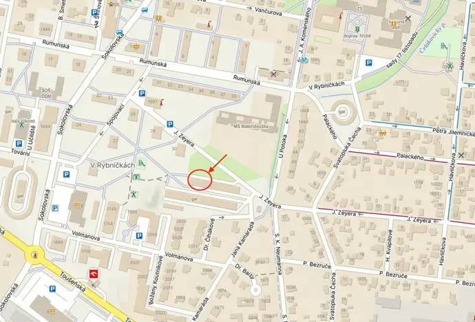 Pronájem garáže, Čelákovice, J. Zeyera, 18 m2