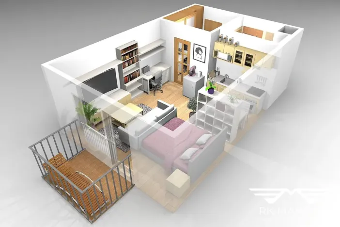 Pronájem bytu 1+kk, Praha - Černý Most, Truhlářova, 33 m2