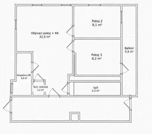 Prodej apartmánu, Zlatá Olešnice, 55 m2