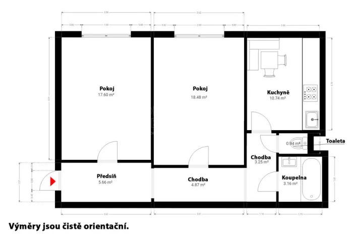Prodej bytu 2+1, Praha - Strašnice, Sečská, 64 m2
