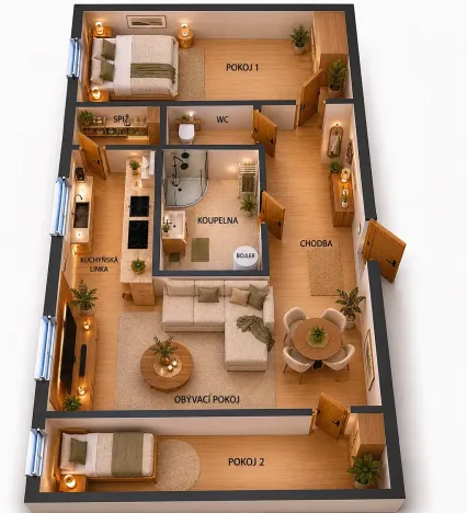 Prodej bytu 3+kk, Vysoké Mýto, Šnakov, 70 m2