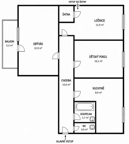 Prodej bytu 3+1, Kojetín - Kojetín I-Město, Polní, 74 m2