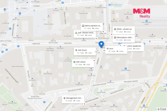 Pronájem bytu 2+kk, Praha - Nové Město, Dlážděná, 80 m2