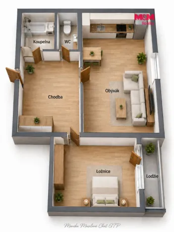 Prodej bytu 2+kk, Praha - Modřany, Urbánkova, 44 m2