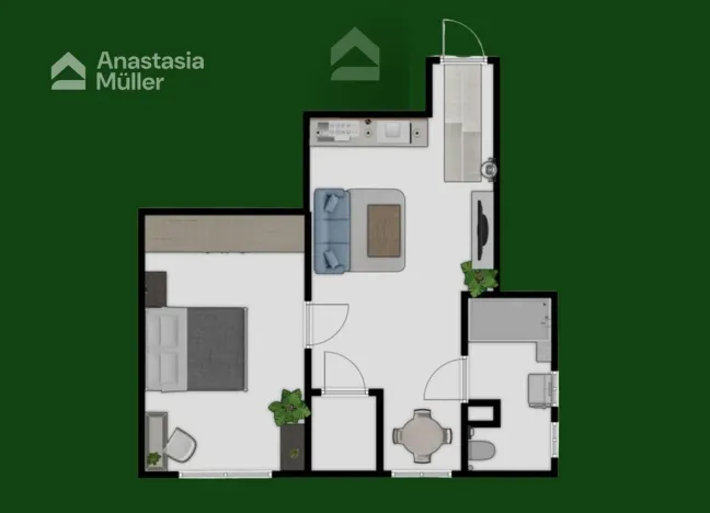 Pronájem bytu 2+kk, Plzeň, Guldenerova, 43 m2