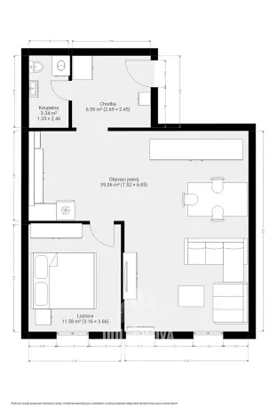 Pronájem bytu 2+kk, Jihlava, Mrštíkova, 60 m2