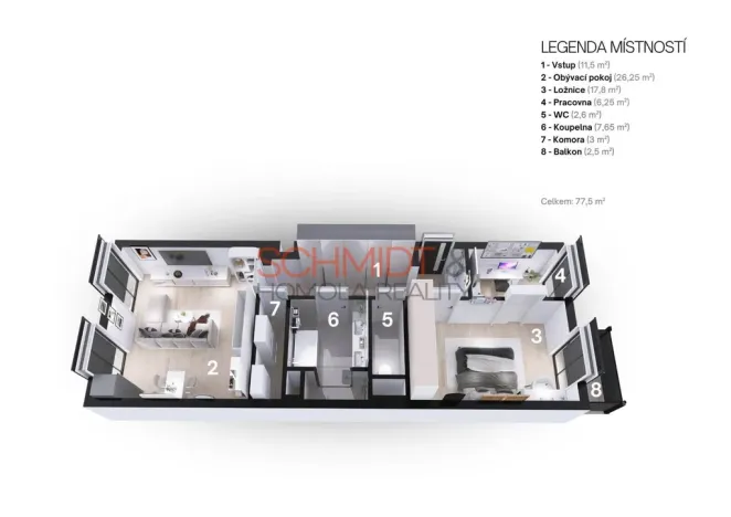 Prodej bytu 2+kk, Hustopeče, Na Úvoze, 75 m2