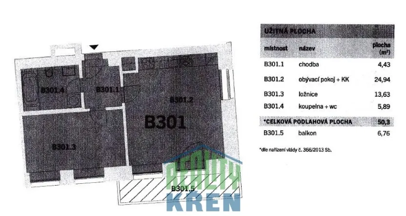 Pronájem bytu 2+kk, Velké Přílepy, Pražská, 49 m2