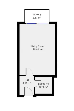 Pronájem bytu 1+kk, Praha - Vysočany, Paříkova, 29 m2