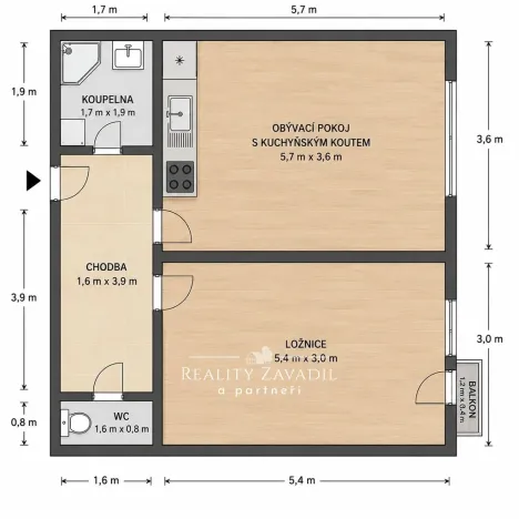 Pronájem bytu 2+kk, Praha - Žižkov, Biskupcova, 47 m2