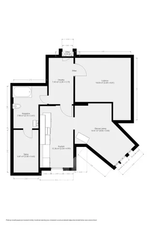 Pronájem bytu 2+1, Luka nad Jihlavou, nám. 9. května, 68 m2