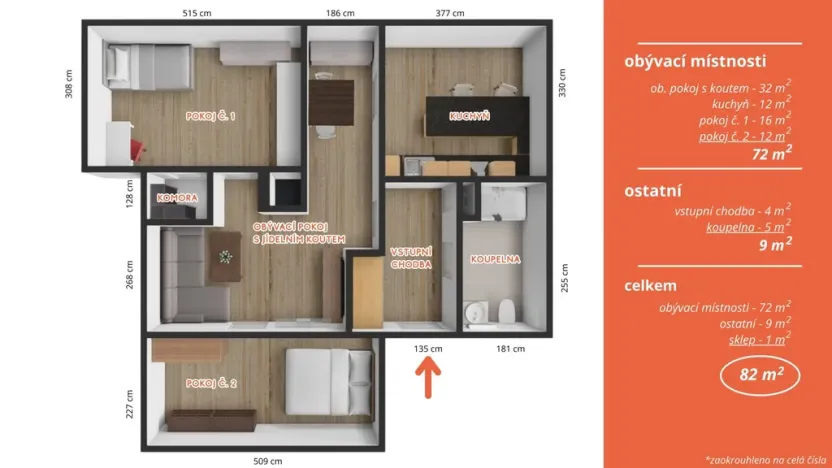 Prodej bytu 3+1, Proboštov, U vodárny, 82 m2