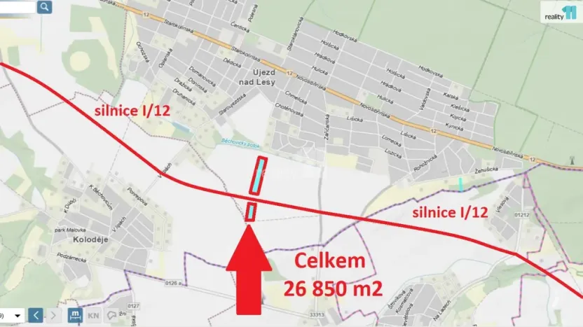 Prodej pole, Praha, Hořejšího, 26850 m2