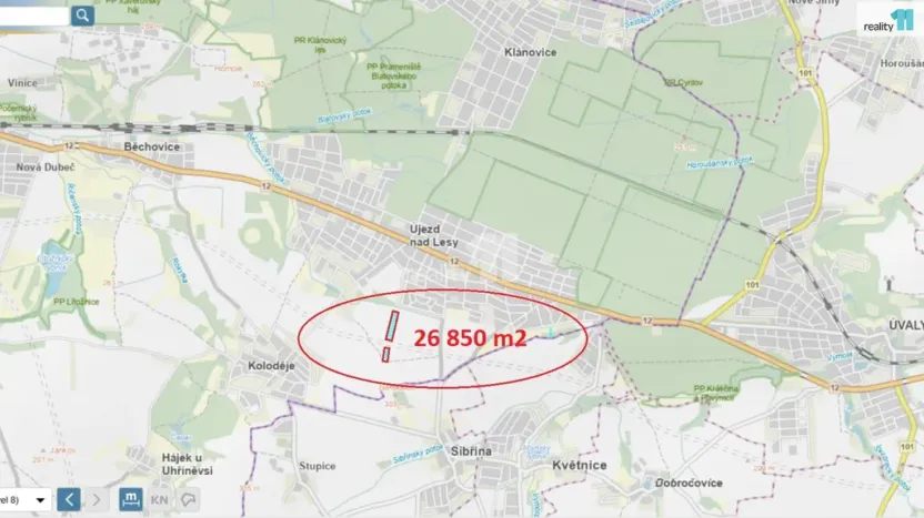 Prodej pole, Praha, Hořejšího, 26850 m2