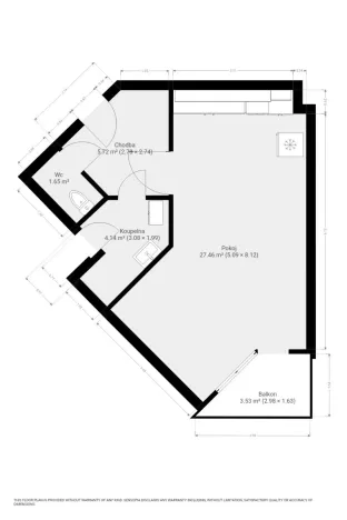Pronájem bytu 1+kk, Brno, Bělohorská, 38 m2