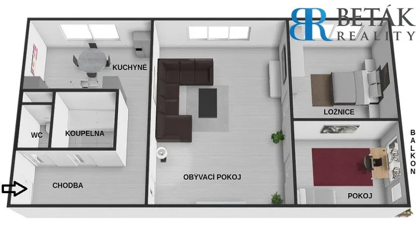 Prodej bytu 3+1, Přerov - Přerov I-Město, Denisova, 60 m2