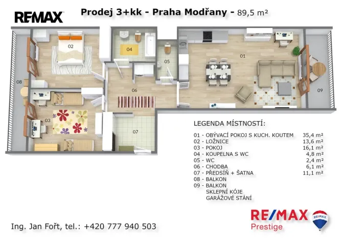 Prodej bytu 3+kk, Praha - Modřany, Zlochova, 89 m2
