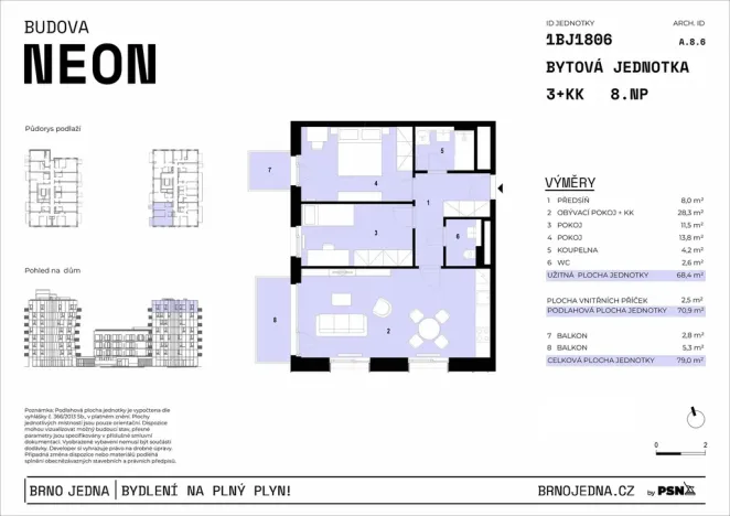 Prodej bytu 3+kk, Brno, Plynárenská, 68 m2