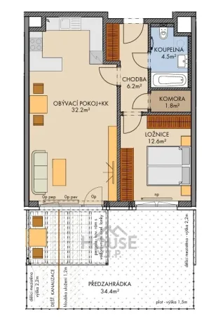 Prodej bytu 2+kk, Praha - Ruzyně, Stočesova, 60 m2