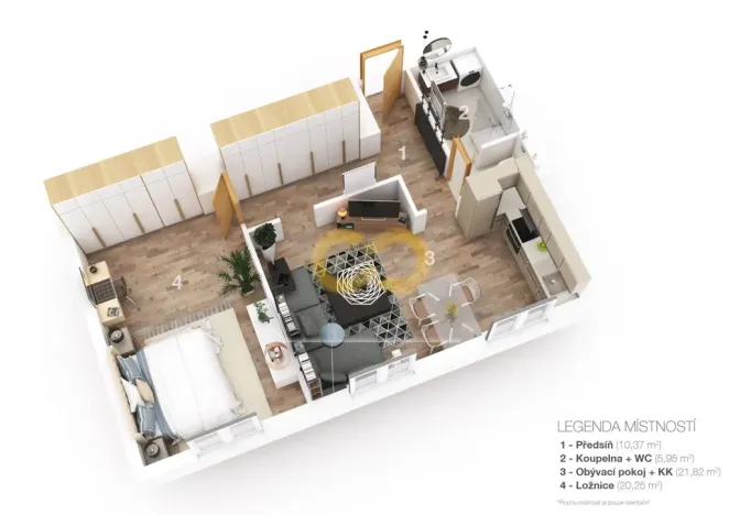 Prodej bytu 2+kk, Prachatice - Prachatice II, Vokova, 60 m2