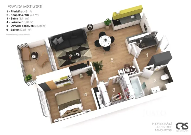 Pronájem bytu 2+kk, Brno - Slatina, Řípská, 59 m2