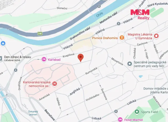 Pronájem bytu 2+kk, Karlovy Vary - Drahovice, Zbrojnická, 52 m2