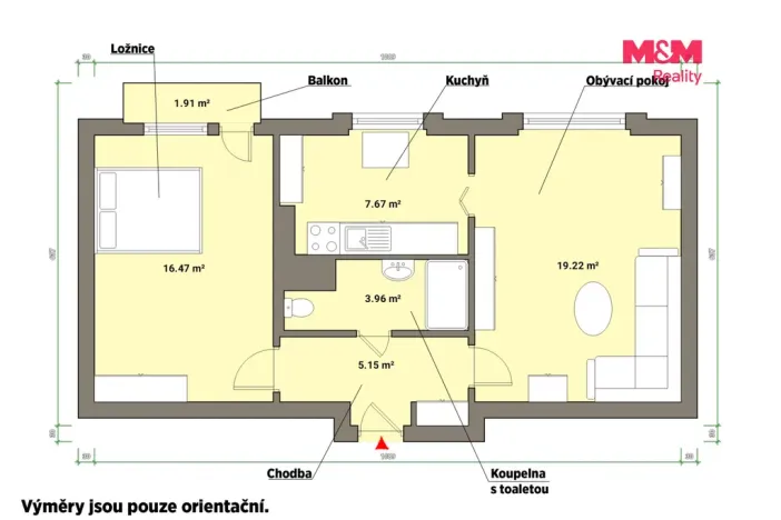Prodej bytu 2+1, Kynšperk nad Ohří, náměstí SNP, 51 m2