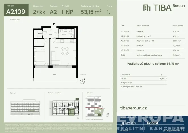 Prodej bytu 2+kk, Beroun, 53 m2