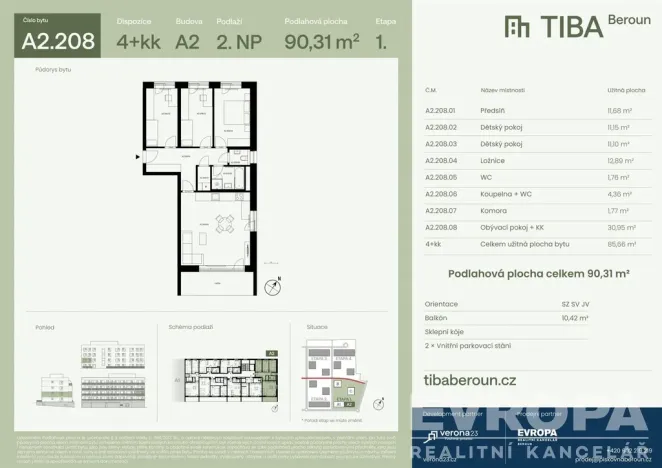 Prodej bytu 4+kk, Beroun, 90 m2