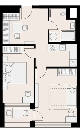 Pronájem bytu 2+kk, Praha - Hlubočepy, Vítové, 53 m2