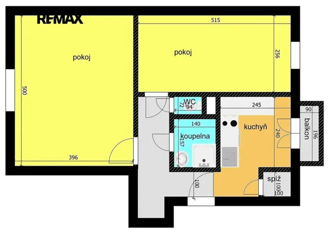 Pronájem bytu 2+1, Poděbrady, Mánesova, 63 m2