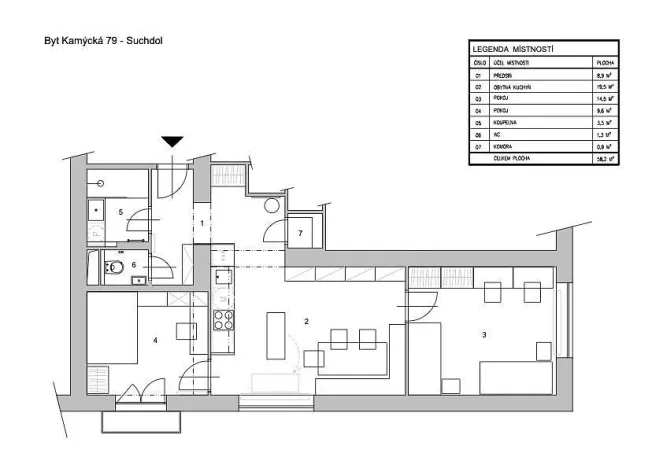 Pronájem bytu 2+1, Praha - Suchdol, Kamýcká, 60 m2