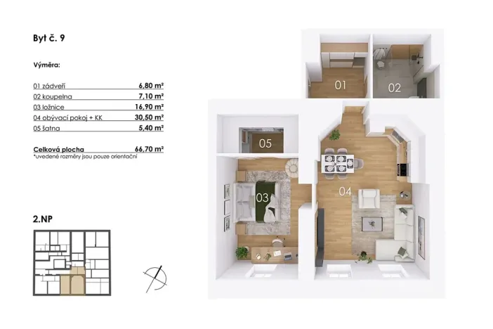 Prodej bytu 2+kk, Postupice, Blanická, 67 m2