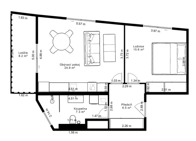 Pronájem bytu 2+kk, Ostrava - Moravská Ostrava, F. X. Riepla, 54 m2