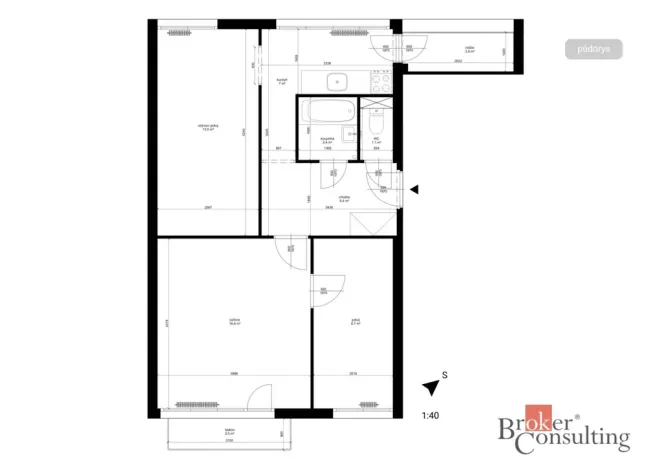 Prodej bytu 3+1, Hradec Králové - Slezské Předměstí, Severní, 53 m2
