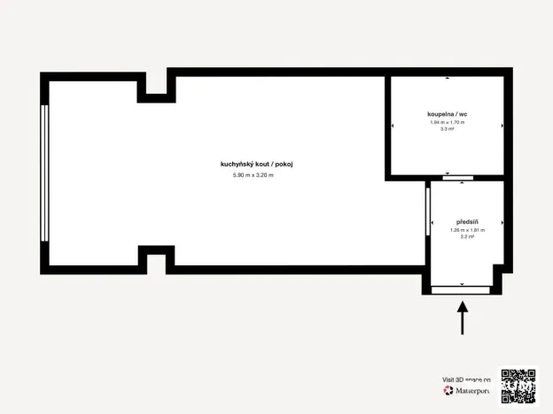 Prodej bytu 1+kk, Plzeň - Lobzy, Dítětova, 24 m2