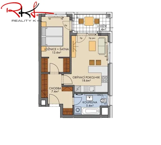 Prodej bytu 2+kk, Praha, Drnovská, 54 m2