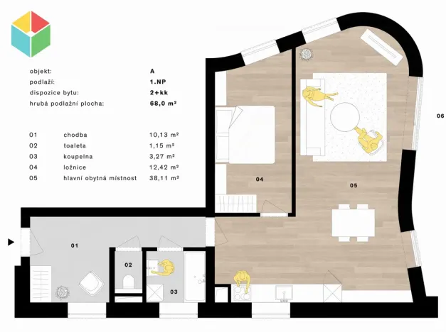 Pronájem bytu 2+kk, Beroun, Na Máchovně, 68 m2