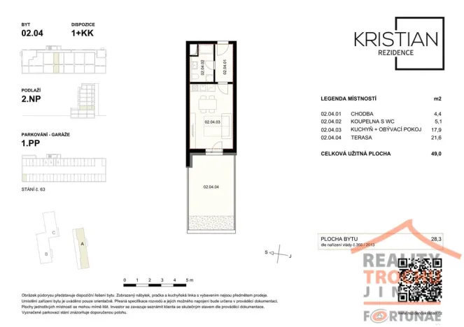 Pronájem bytu 1+kk, Hradec Králové, Pod Zámečkem, 28 m2