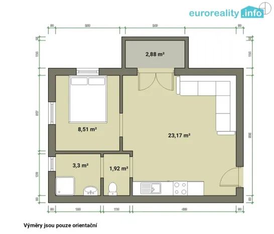 Prodej bytu 2+kk, Tachov, Na Třešňovce, 37 m2