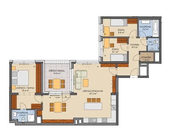 Prodej bytu 4+kk, Praha - Dolní Měcholupy, Honzíkova, 110 m2