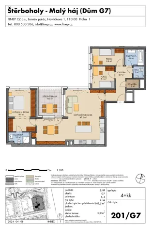 Prodej bytu 4+kk, Praha - Dolní Měcholupy, Honzíkova, 110 m2
