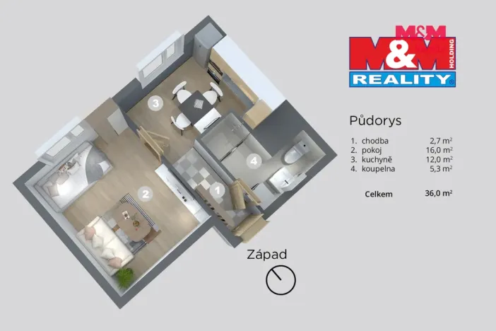 Prodej bytu 1+1, Varnsdorf, Lesní, 37 m2