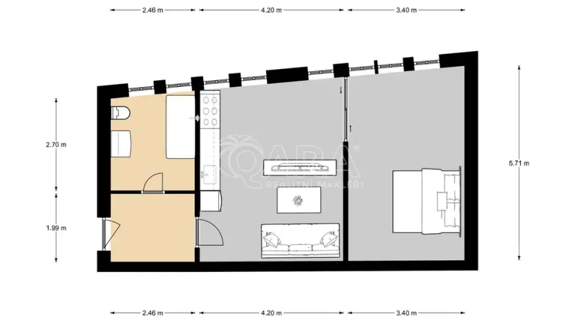 Pronájem bytu 2+kk, Kralupy nad Vltavou, Náměstí G. Karse, 55 m2