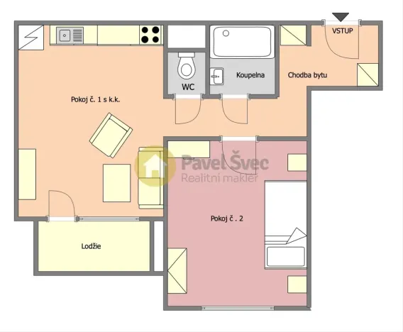 Prodej bytu 2+kk, Strakonice - Strakonice I, Obránců míru, 44 m2