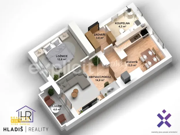 Prodej bytu 2+1, Uherský Brod, Větrná, 48 m2