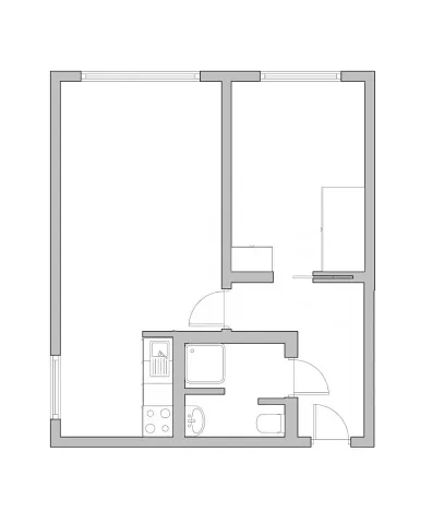 Pronájem bytu 2+kk, Praha - Košíře, Dubrovnická, 40 m2